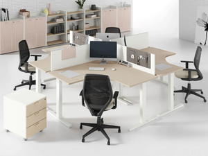 OXI BASIC - Sectional office desk with shelves _ Las Mobili